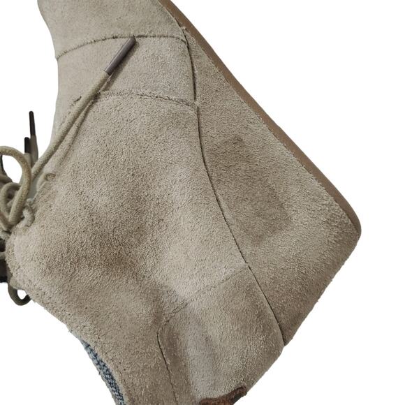 Toms | Tan Suede Lace Up Wedge Booties - Picture 9 of 11